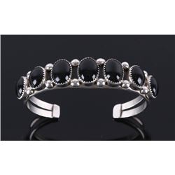 Navajo Patrick Yazzie Sterling & Onyx Bracelet