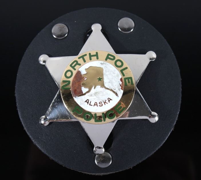Alaska North Pole Silver and Gold Police Badge