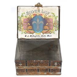 Early 1900's Silver Lily Butte Montana Cigar Tin