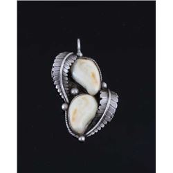 Signed Navajo Native American Elk Ivory Pendant