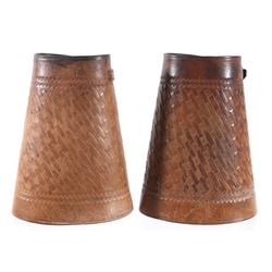 Montana Cowboy Leather Basket Weave Cuffs