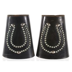 Montana Cowboy Leather & Brass Cuffs c.1900