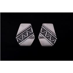 Navajo Thomas Singer Sterling Silver Earrings