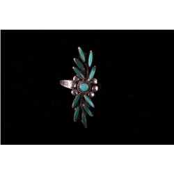 Early 1900's Old Pawn Turquoise Petite Point Ring