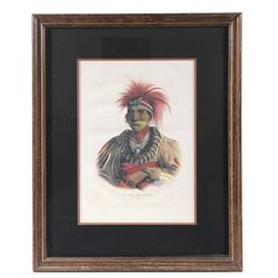 1842 Otoe Chief Framed Lithograph by James G Clark