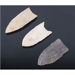 Fluted Clovis Points (3) 15,000-10,000 B.P.