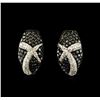 Image 3 : 5.45 ctw Black Diamond Pendant and Earrings Set - 14KT White Gold