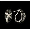 Image 4 : 5.45 ctw Black Diamond Pendant and Earrings Set - 14KT White Gold