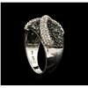 Image 8 : 5.45 ctw Black Diamond Pendant and Earrings Set - 14KT White Gold