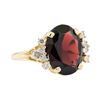 Image 1 : 10.20 ctw Garnet and Diamond Ring - 14KT Yellow Gold