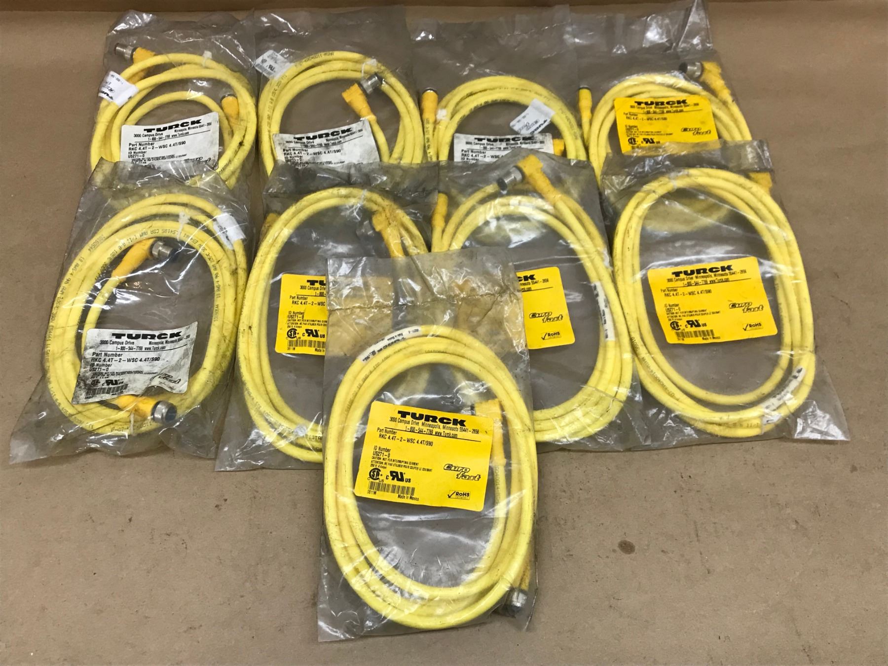 LOT OF TURCK RKC 4.4T-2-WSC 4.4T/S90 CORD SET