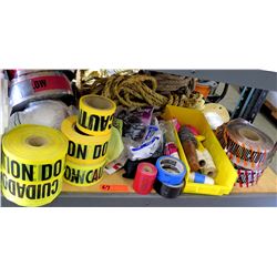 Qty 5 Rolls "Caution" Tape, "Communication" Tape, Misc Colored Tape, etc