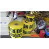 Image 2 : Qty 5 Rolls "Caution" Tape, "Communication" Tape, Misc Colored Tape, etc