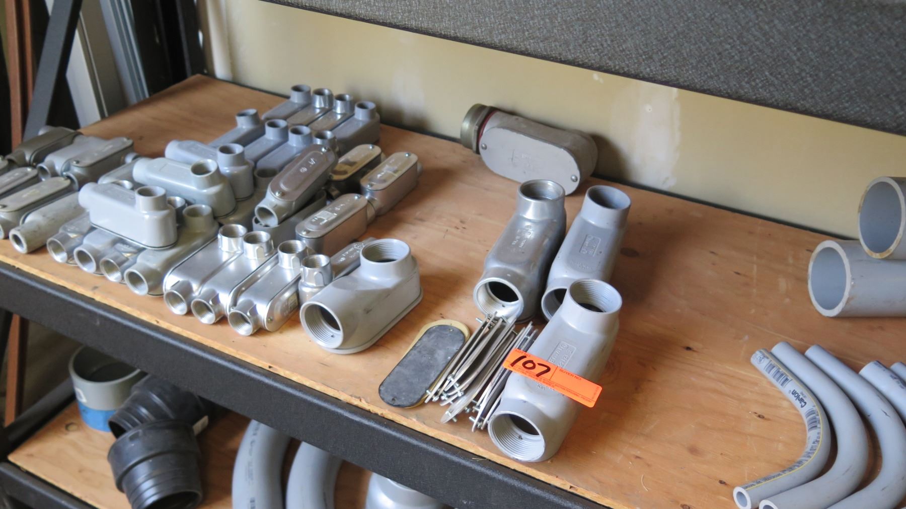 Multiple PVC Conduit, Elbows, Junction Boxes, Connectors, etc