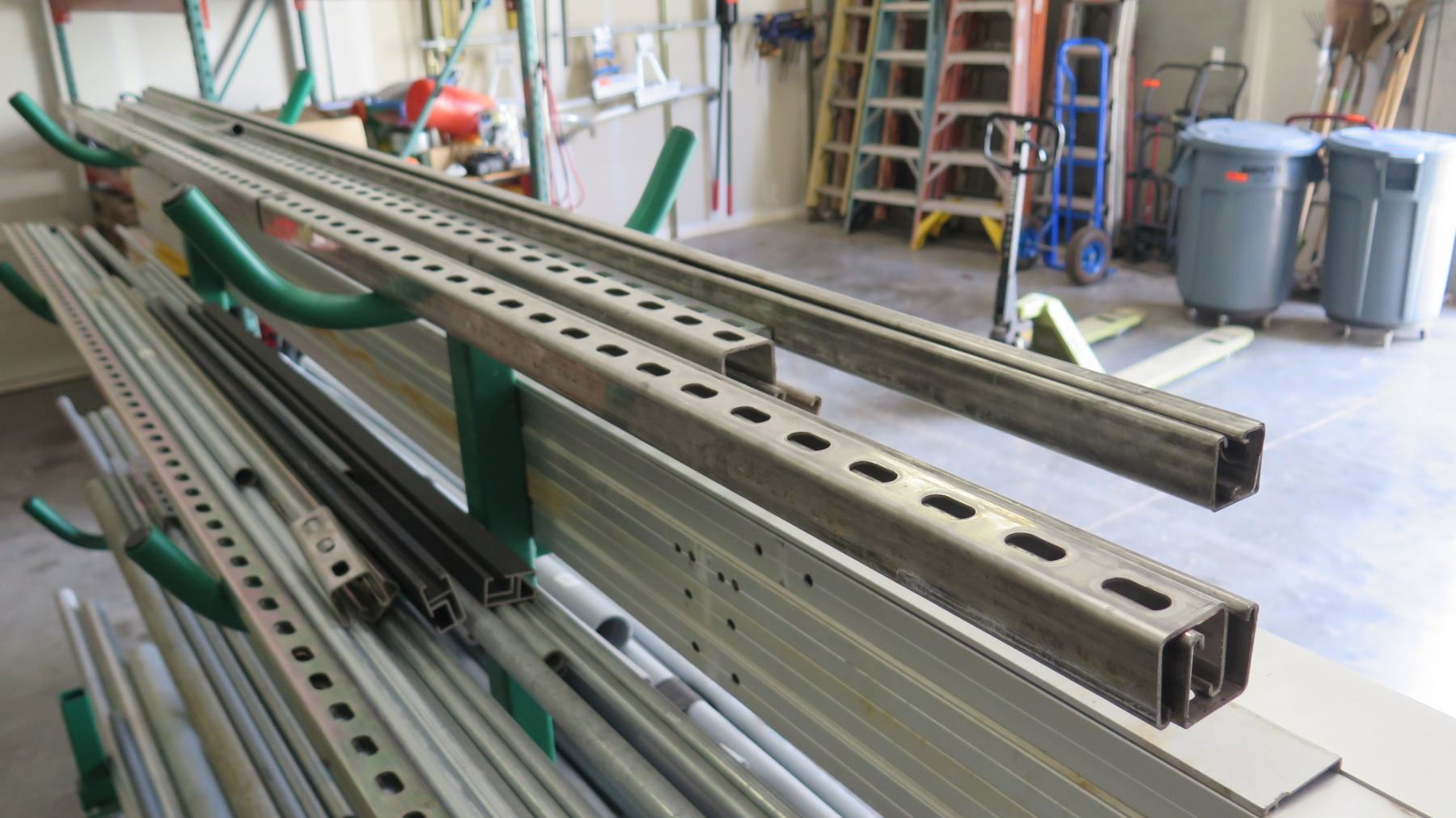 Pipe Rack w/ Misc PVC Pipe, Metal Framing, Conduits, etc