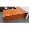 Image 2 : "L" Shaped Wooden Office Desk w/ Built-in File & Rolling Office Chair