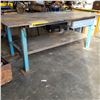 Image 8 : HEAVY DUTY REINFORCED 3/4 STEEL TOP SHOP TABLE