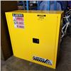 Image 1 : YELLOW METAL SHOP CABINET JUSTRITE W/ KEYS
