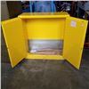Image 3 : YELLOW METAL SHOP CABINET JUSTRITE W/ KEYS
