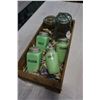 Image 2 : JADEITE SALT AND PEPPERS, AND GLASS MASON JARS