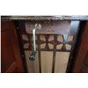 Image 8 : ANTIQUE INLAID BOW FRONT CABINET W/ GARRARD GRAMOPHONE COMPONENTS AND SPEAKER