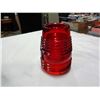 Image 2 : 3 RED GLASS HANDLAN REPLACEMENT RAILROAD LANTERN SHADES