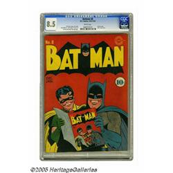 Batman #8 (DC, 1942) CGC VF+ 8.5 White pages. The