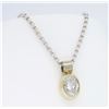 Image 3 : 14KT Two Tone Gold 0.77ct Diamond Pendant with Chain