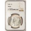 Image 1 : 1892 $1 Morgan Silver Dollar Coin NGC MS61