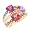 Image 2 : Levian 14KT Rose Gold Colored Stones and Diamond Ring