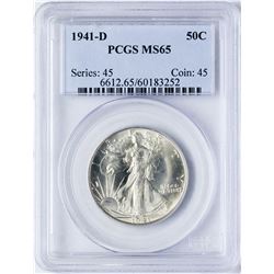 1941-D Walking Liberty Half Dollar Coin PCGS MS65