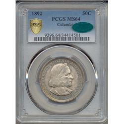 1892 Columbian Commemorative Half Dollar PCGS MS64 CAC