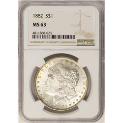 1882 $1 Morgan Silver Dollar Coin NGC MS63