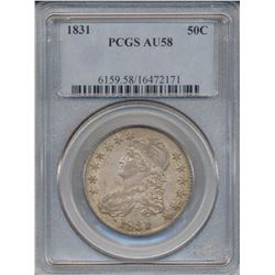 1831 Liberty Bust Half Dollar Coin PCGS AU58