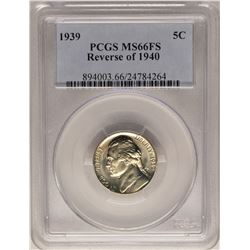 1939 Reverse of 1940 Jefferson Nickel Coin PCGS MS66FS