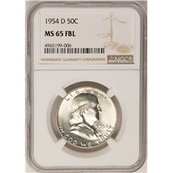 1954-D Franklin Half Dollar Coin NGC MS65FBL