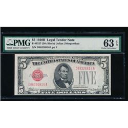 1928B $5 Legal Tender Note PMG 63EPQ