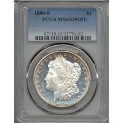 1880-S $1 Morgan Silver Dollar Coin PCGS MS65DMPL