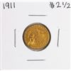 Image 1 : 1911 $2 1/2 Indian Head Quarter Eagle Gold Coin