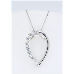 18KT White Gold 0.33ctw Diamond Pendant with Chain