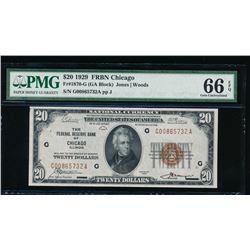 1929 $20 Chicago Federal Reserve Bank Note PMG 66EPQ