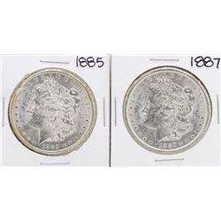 Lot of 1885 & 1887 $1 Morgan Silver Dollar Coins