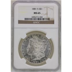 1881-S $1 Morgan Silver Dollar Coin NGC MS65