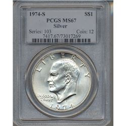 1974-S $1 Eisenhower Silver Dollar PCGS MS67