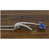 Image 3 : 14KT White Gold Tanzanite and Diamond Pendant with Chain
