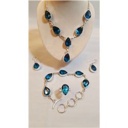 4 Piece London Blue Topaz Jewelry Set