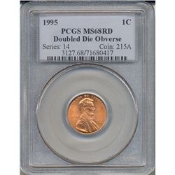 1995 Double Die Lincoln Cent PCGS MS68RD