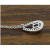 Image 4 : 14KT White Gold Ruby and Diamond Pendant with Chain