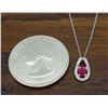 Image 5 : 14KT White Gold Ruby and Diamond Pendant with Chain
