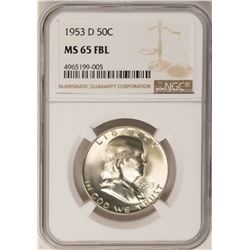 1953-D Franklin Half Dollar Coin NGC MS65FBL